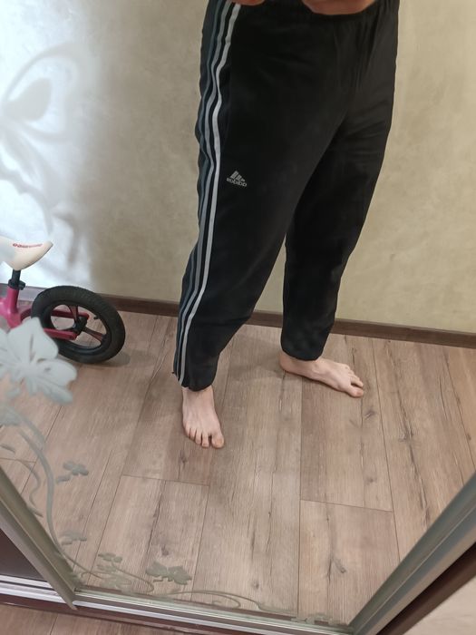 Нейлонові, широкі штани Adidas