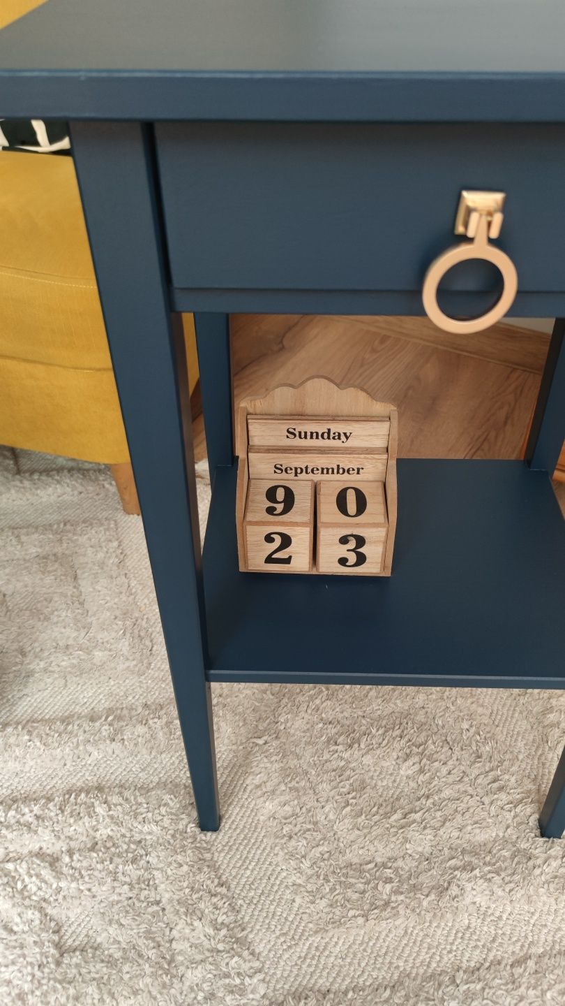 Szafka nocna stolik z szufladą granatowy