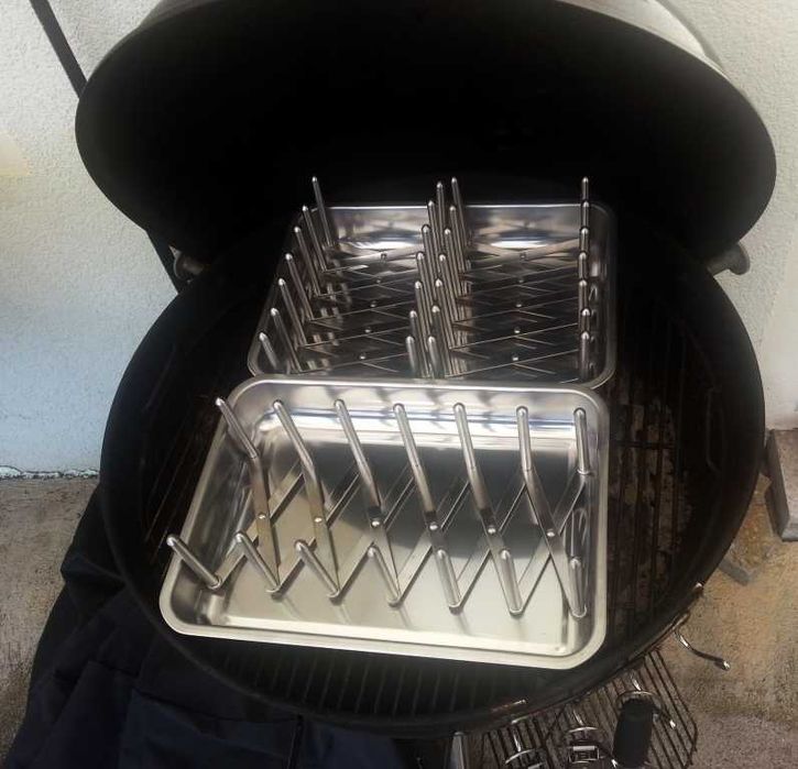 Подставка под ребра рыбу для гриля Weber духовки барбекю BBQ копчения