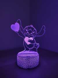 Lilo & Stitch -  lampka nocna LED RGB z pilotem, wyznanie miłości