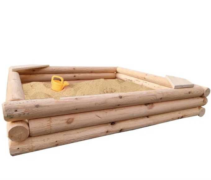Piaskownica drewniana z bali dla dzieci