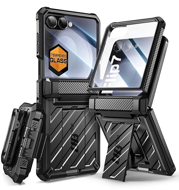 Etui Supcase Unicorn Beetle Pro na Samsung Galaxy Z Flip 7 - czarne