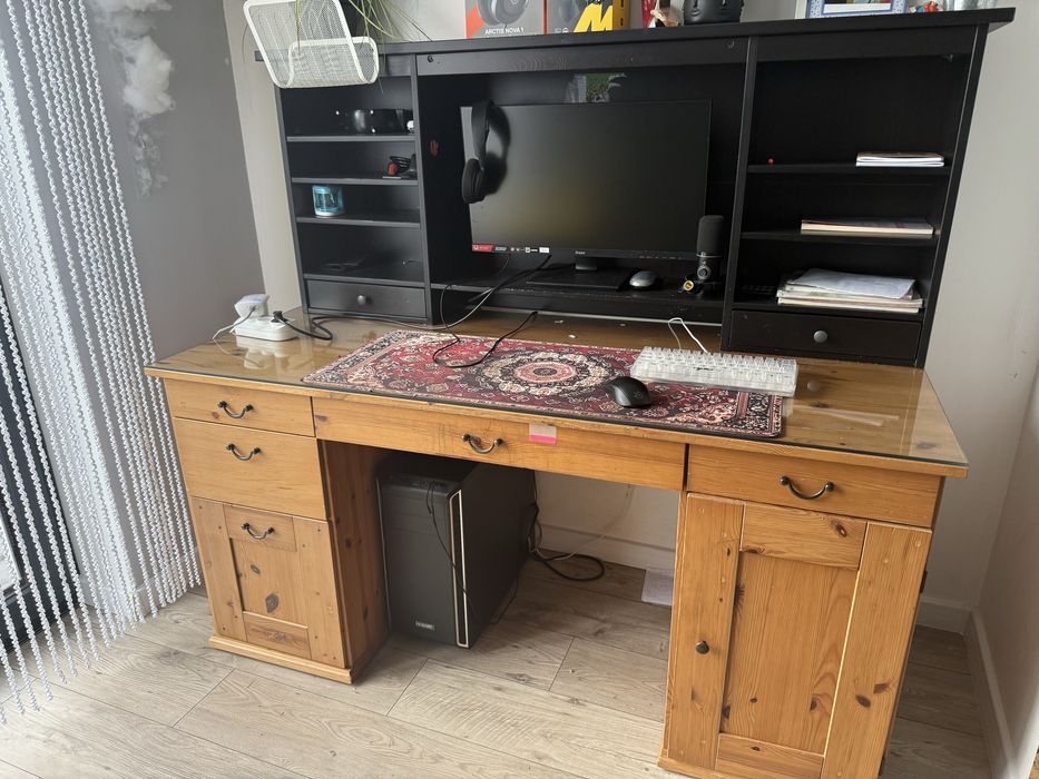 Biurko drewniane z nadstawka lub bez Hemnes do renowacji ikea