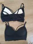 2x czarne staniki 65A push up, top/biustonosz sportowy