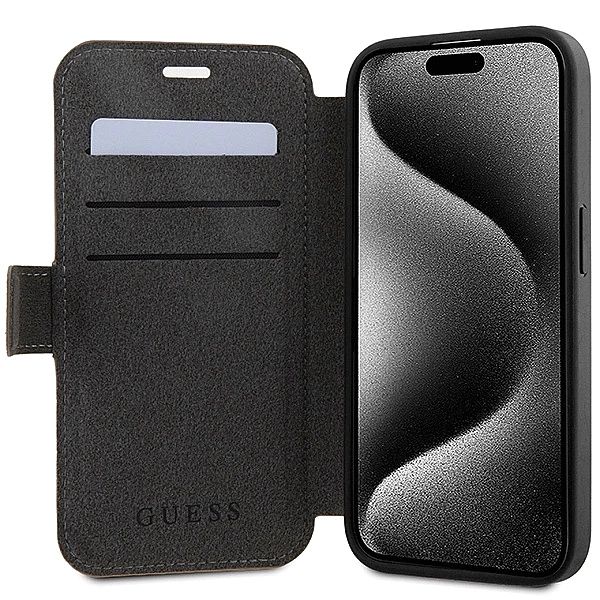 Etui Guess 4G Metal Logo na iPhone 15 Pro Max - brązowe