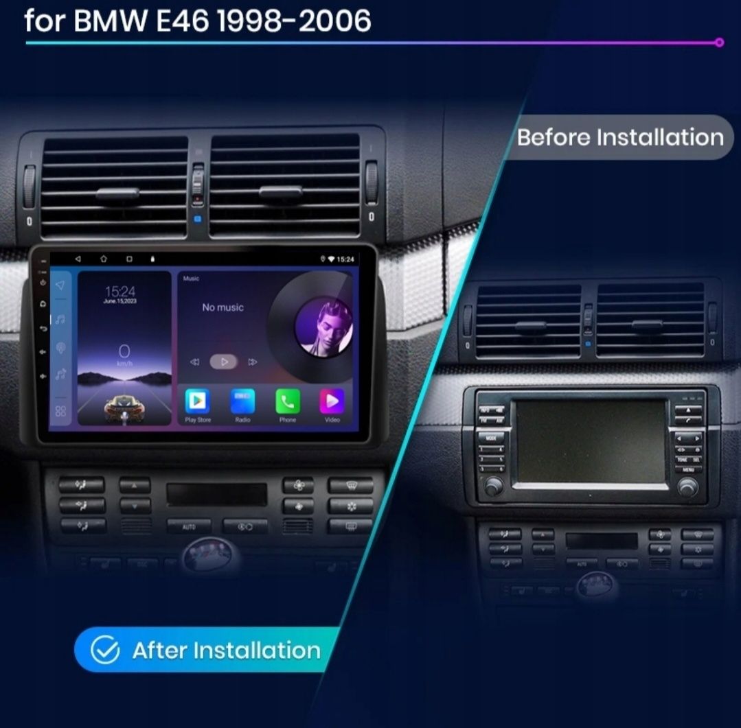 Radio samochodowe BMW E46 Car Radio Android 12 CarPlay / 1G+32G 2-DIN