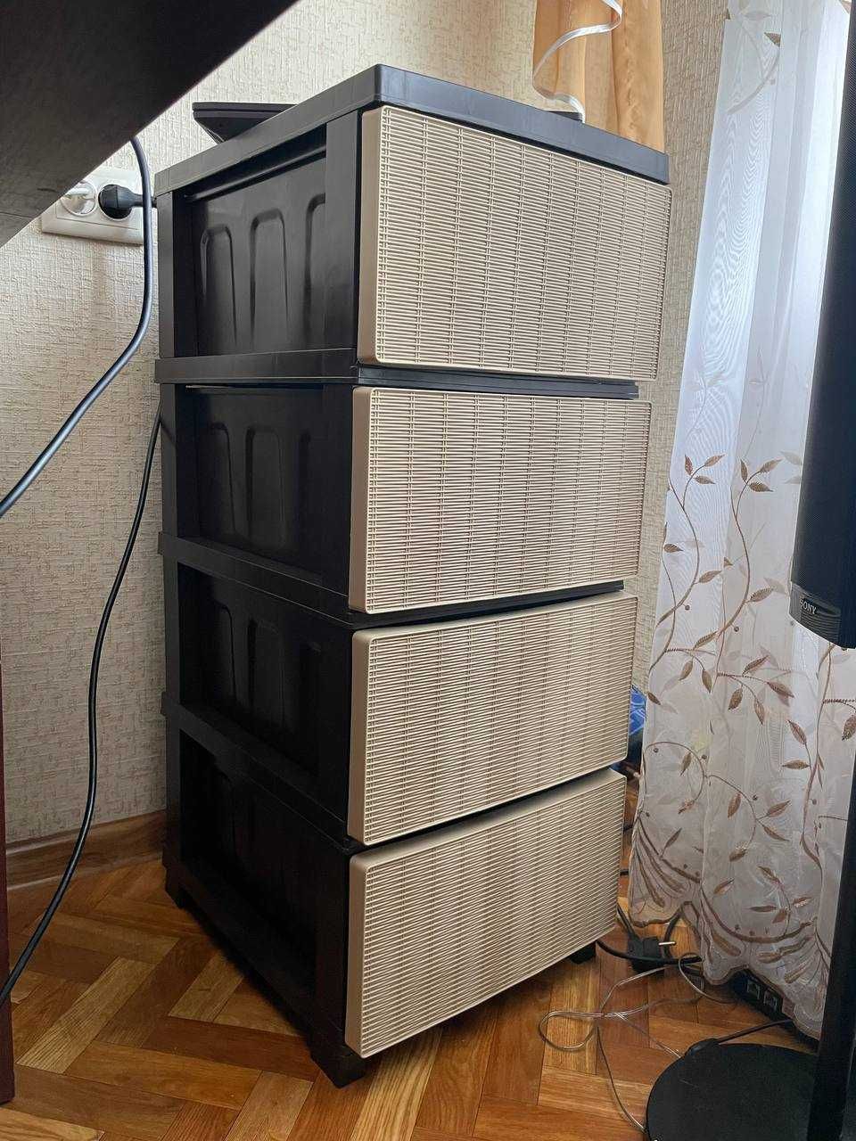 Пластиковий комод тумба тумбочка стелаж полиця для ванної шафа шухляди