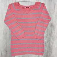 Różowy sweterek damski w szare paski z rękawem 3/4, House, roz. S / 36