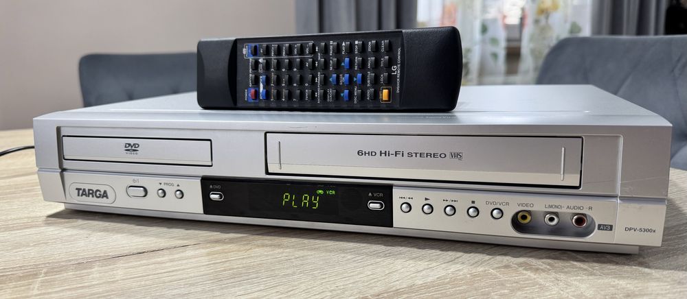 Targa DPV-5300X #Magnetowid VHS DVD #6HD #Hi-Fi Stereo #DivX #Pilot