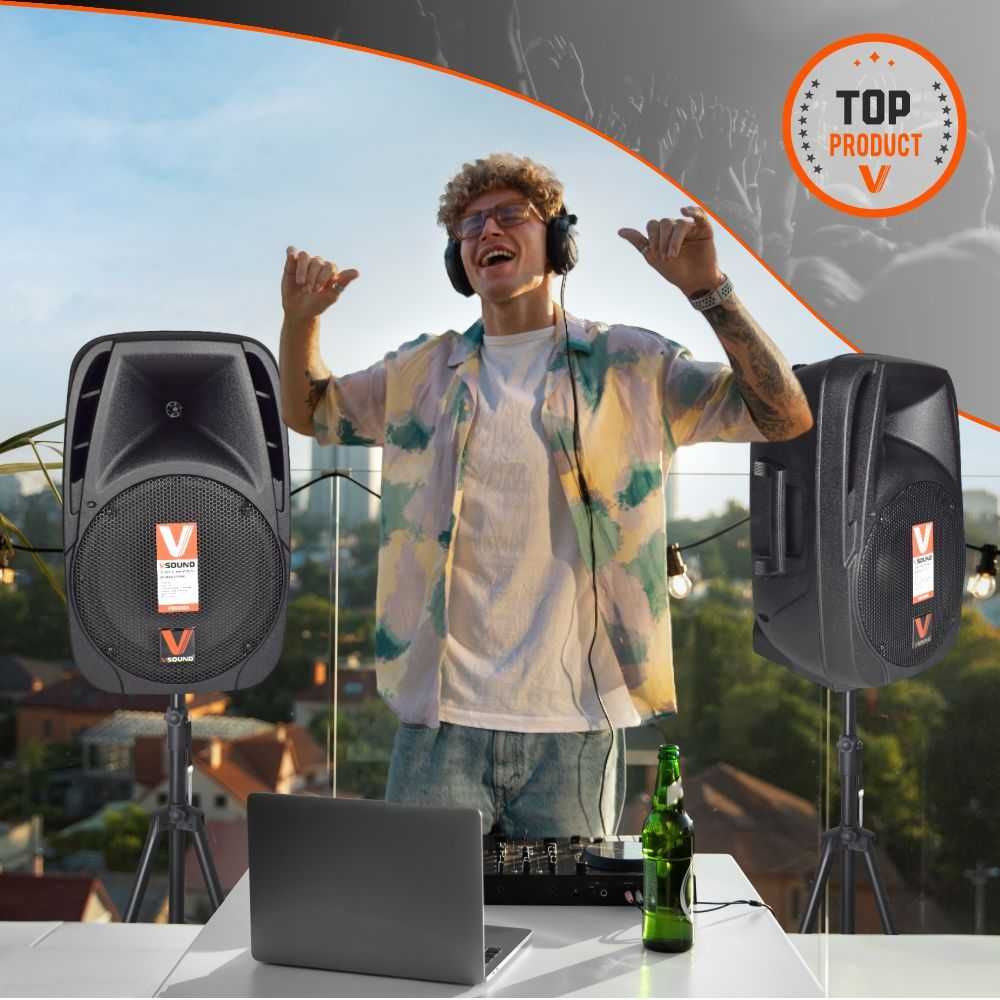 Conjunto coluna amplificada + coluna passiva 12", 800W