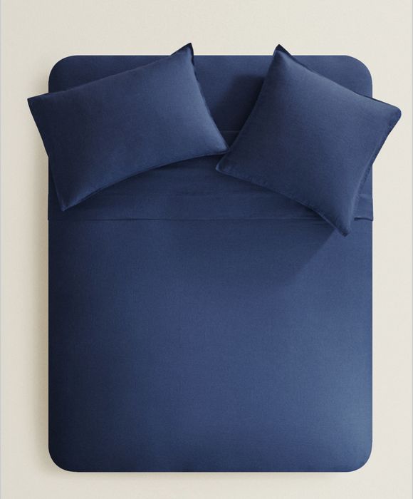 Conjunto cama 90cm (140 GXM2) Capa De Edredão e Lençol De Baixo Em Linho Zara Home NOVO