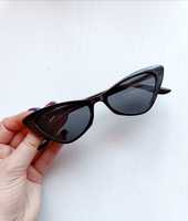 Czarne okulary przeciwsłoneczne damskie vintage retro