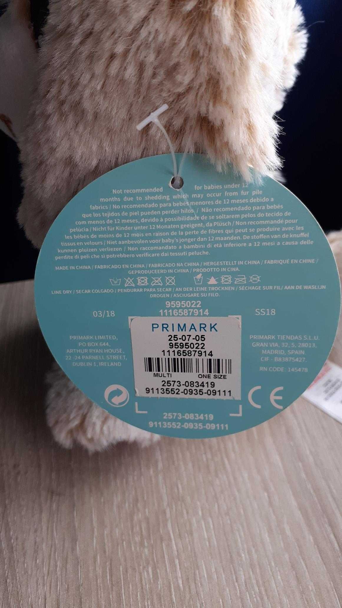 Peluche cão fofo com arco irís NOVO com etiqueta