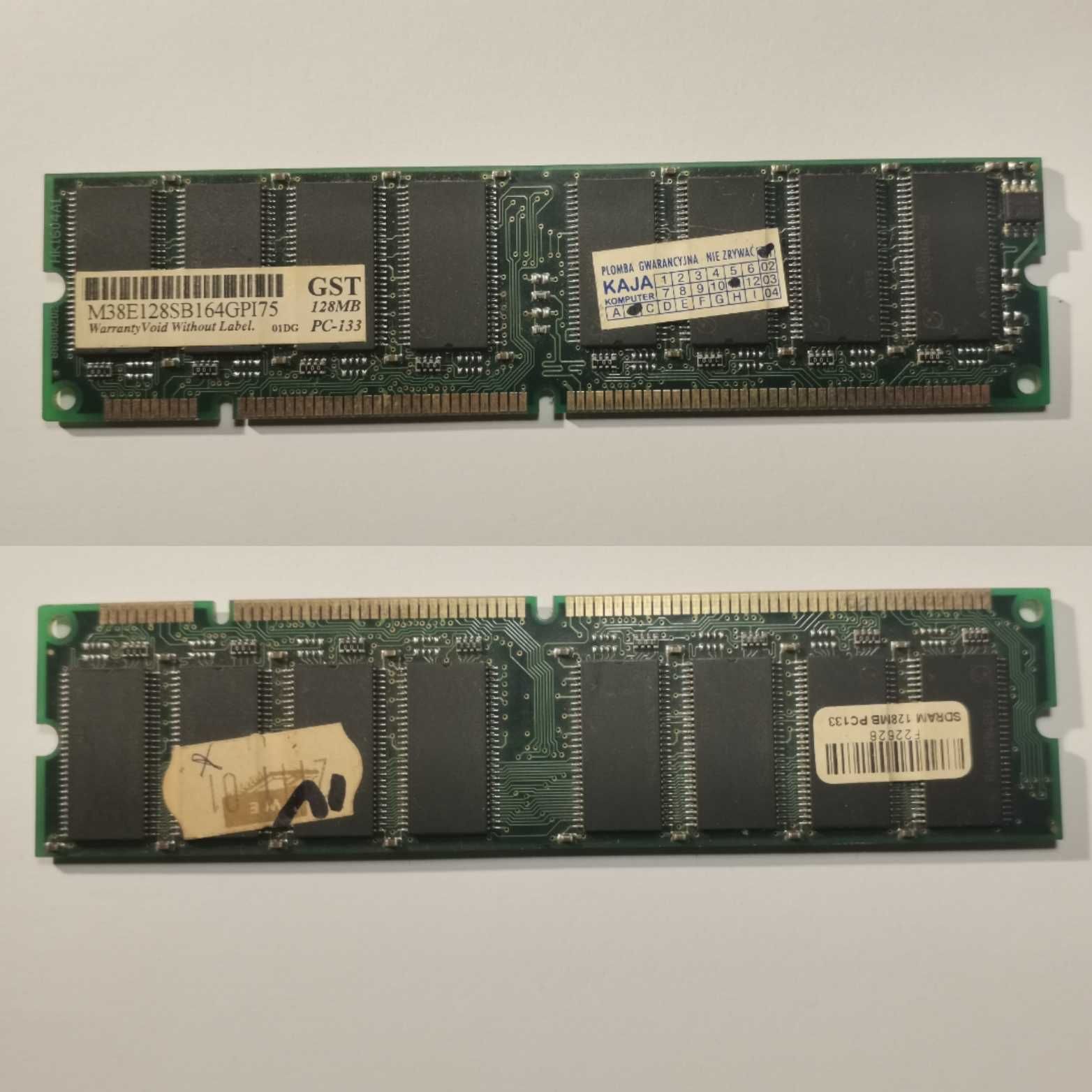 Pamięć RAM GST 128 MB PC-133,   64 MB PC100, 8Mx64  PC100