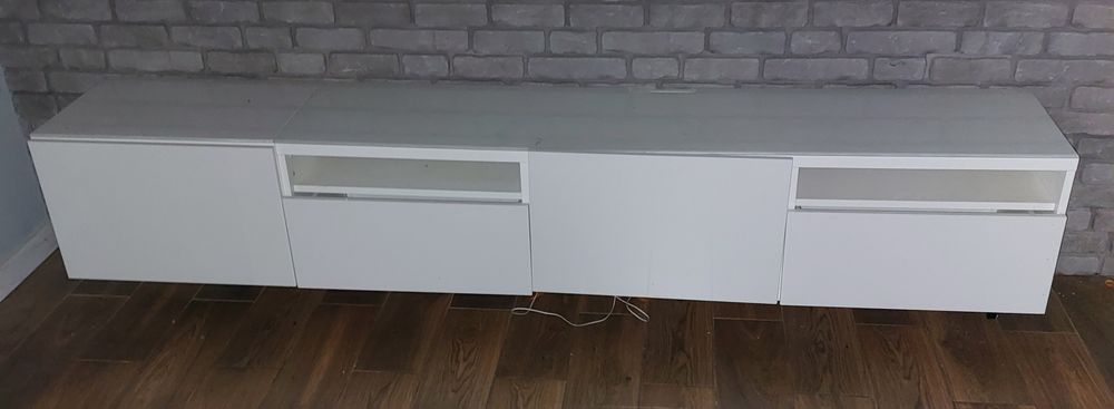 Szafka Pod Telewizor IKEA BESTA Szafka pod TV, biały/Lappviken 240  cm