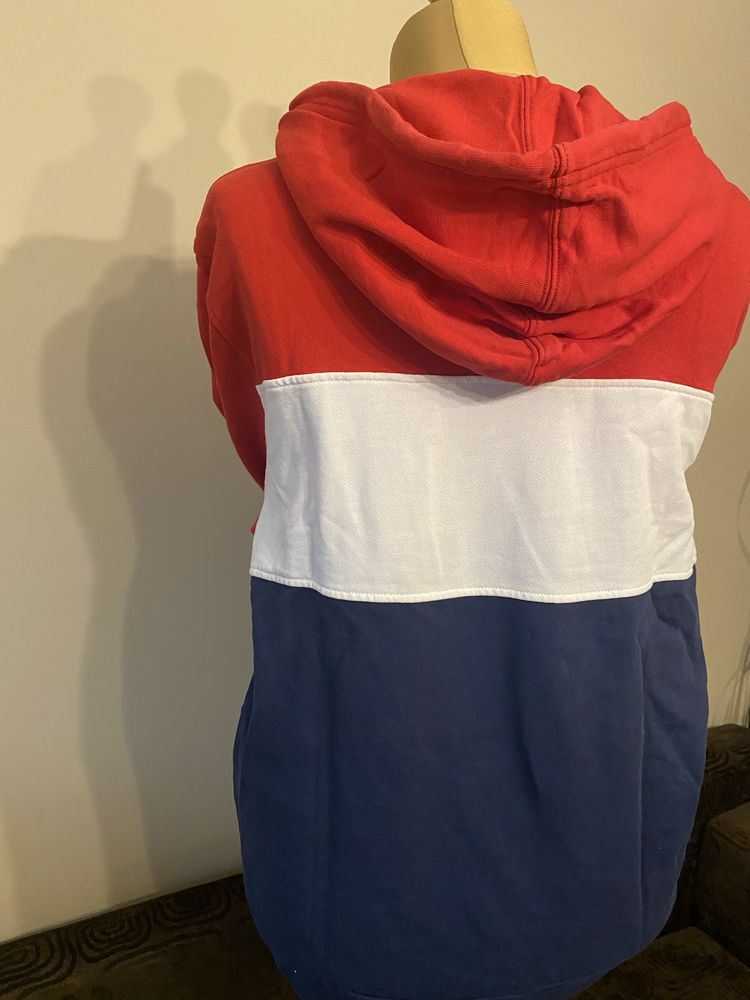 LEVIS bluza z kapturem kangurka bawełna czerwona granatowa biała XL