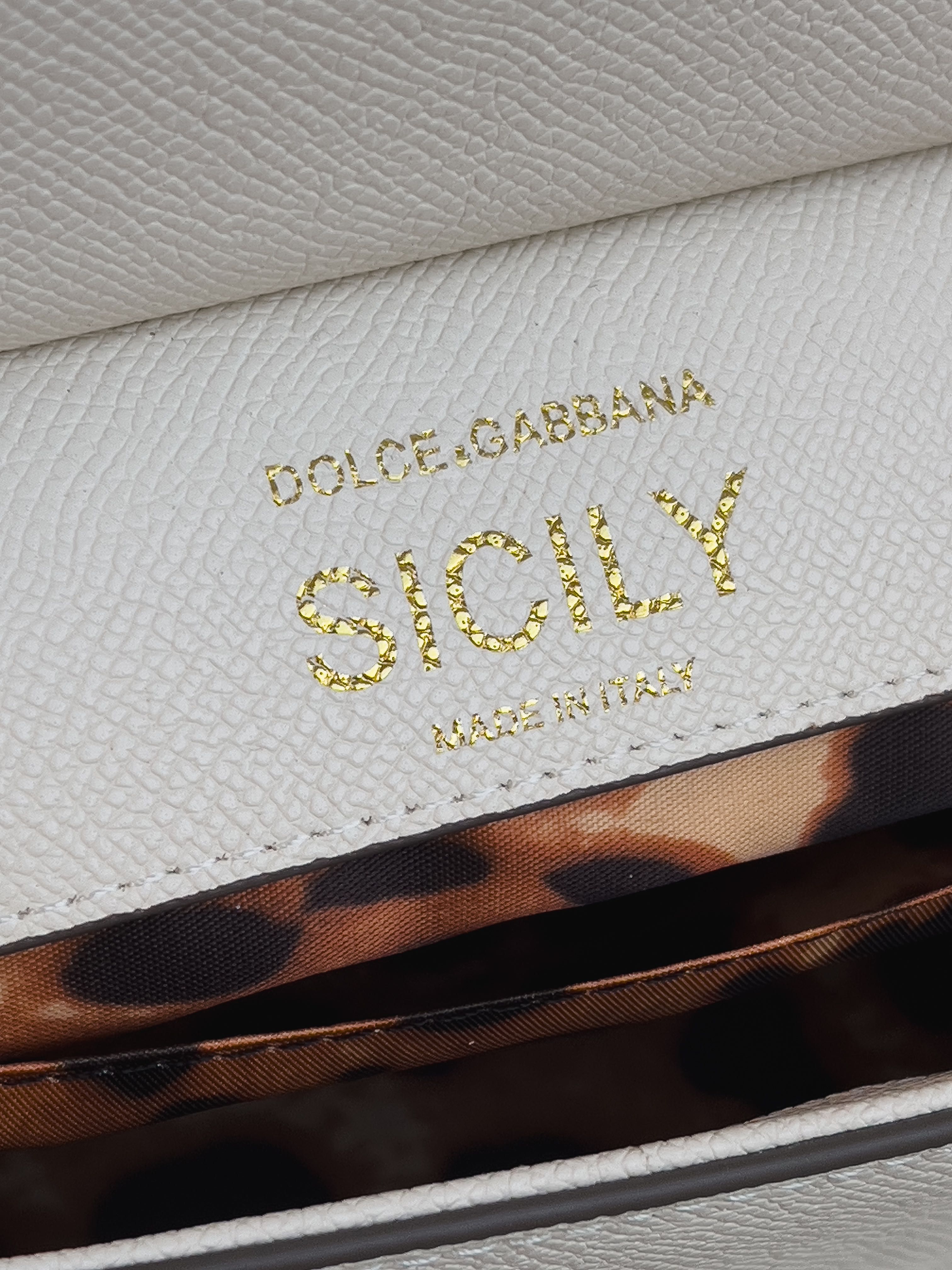Сумка D&G Dolce & Gabbana шкіра | біла | золота фурнітура