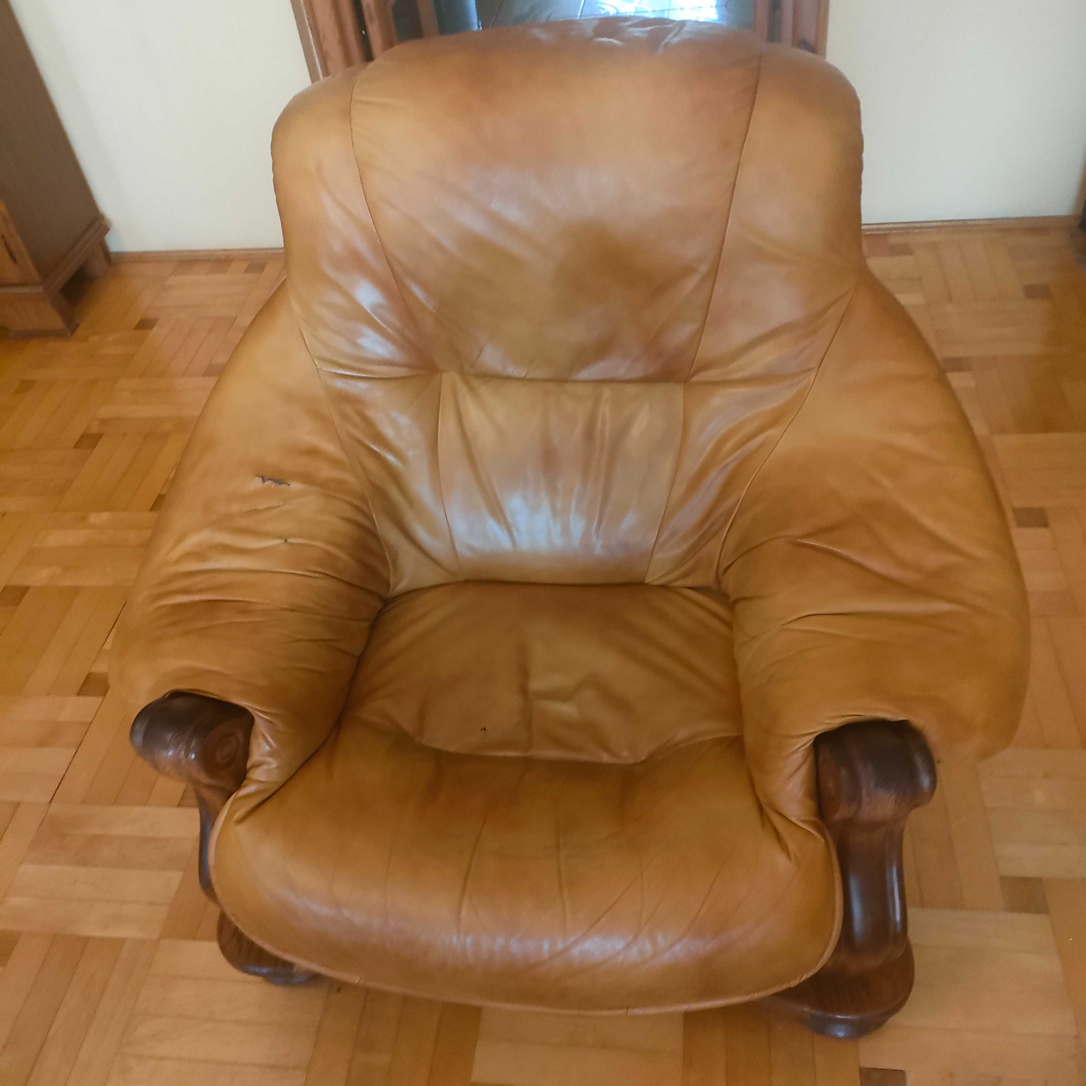 Skórzana kanapa + fotel