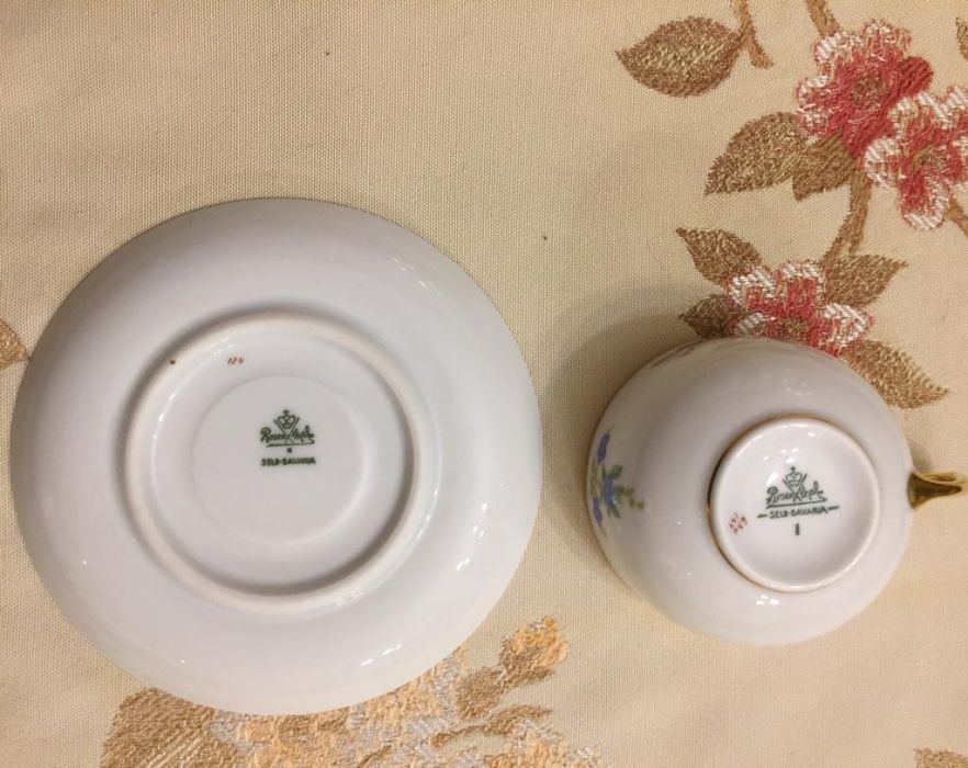 Filiżanka do kawy, espresso, Rosenthal lata 30, motyw kwiatowy