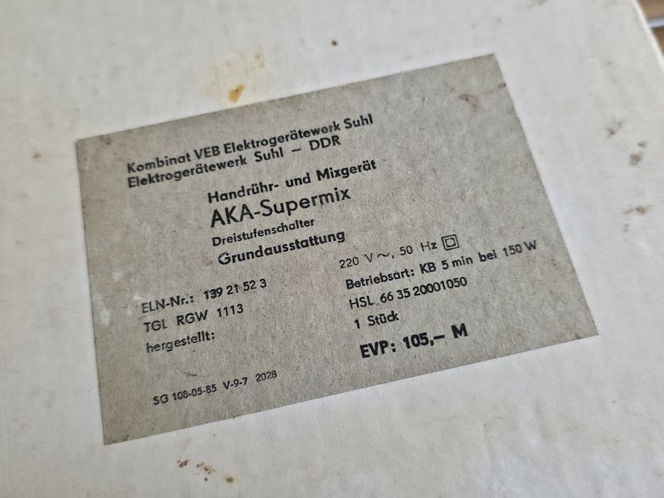 Mikser ręczny AKA Supermix NRD DDR PRL Vintage Sprawny Oryginał zEpoki