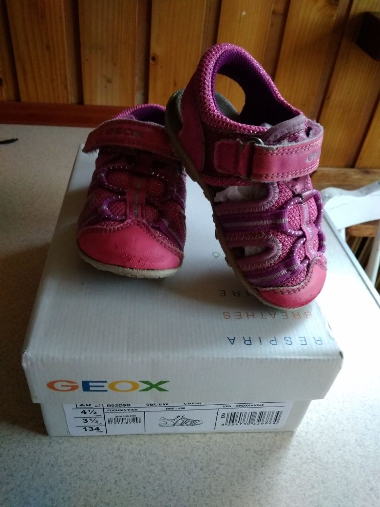 Sandałki sandały dziecięce Geox rozmiar 20 dla dziewczynki różowe,