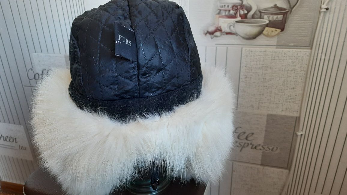 Шапка ушанка женская, подростковая 57 см, Saga Furs