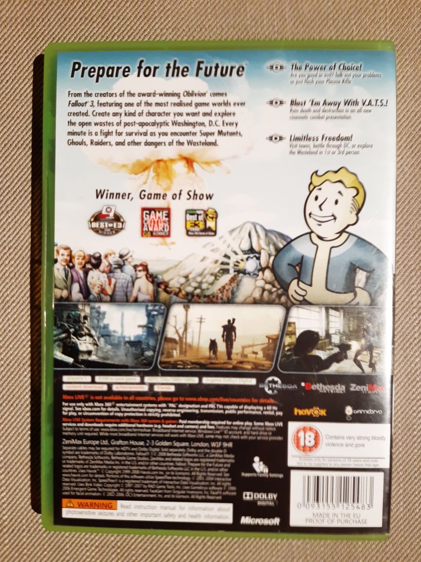Gra FALLOUT 3 na konsolę xbox 360
