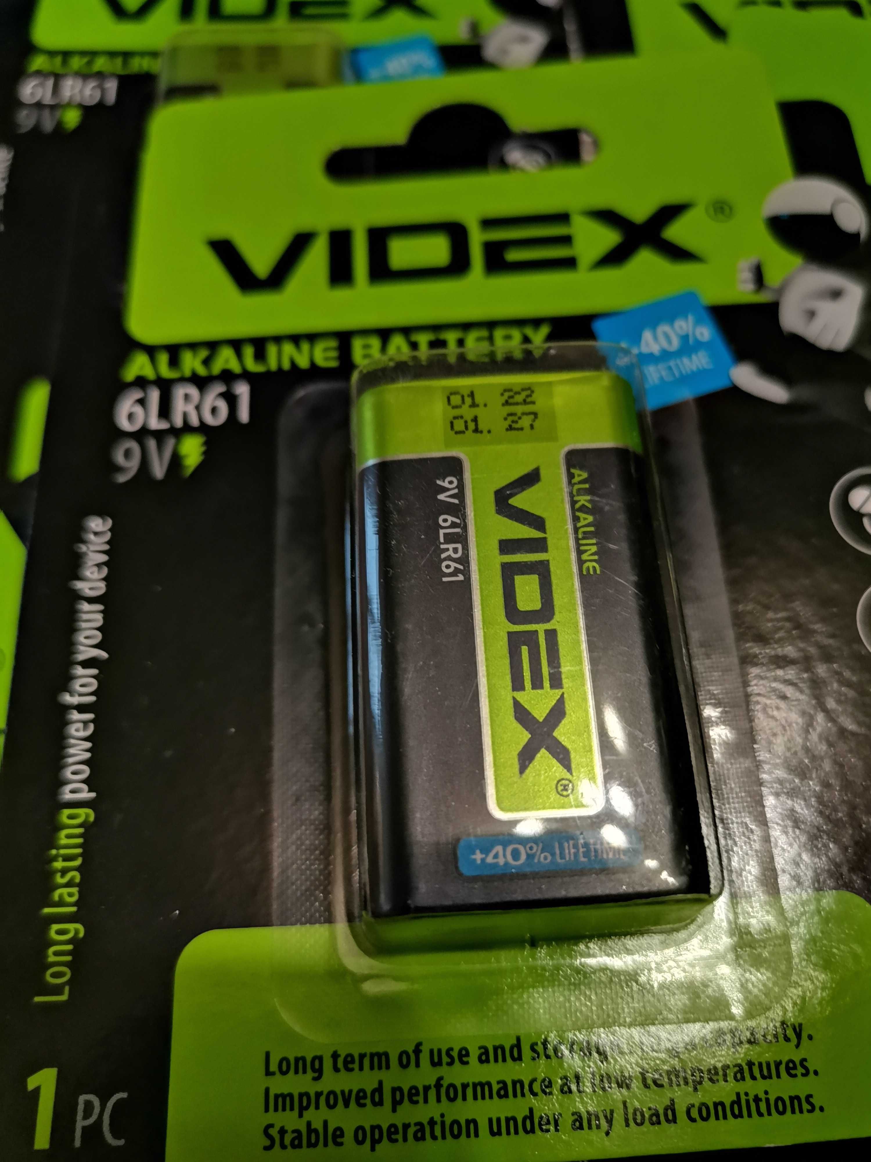 Батарейка Крона 9V ALKALINE 6LR61 Videx