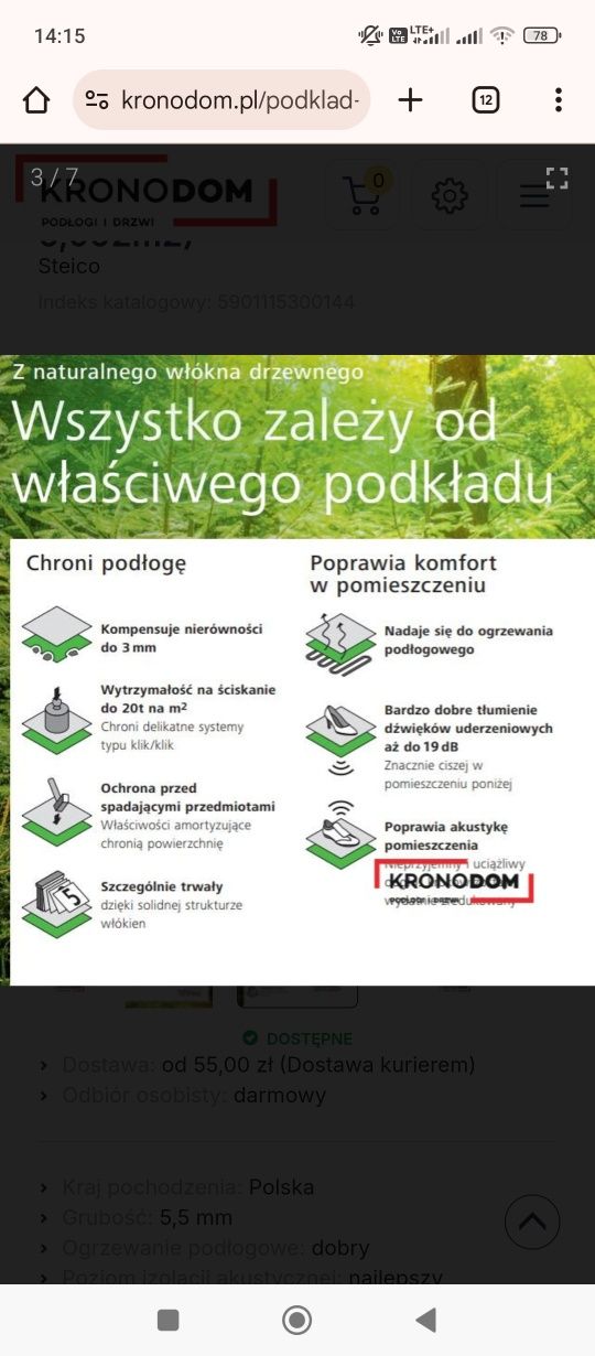Podkład pod panele STEICO - 9 sztuk