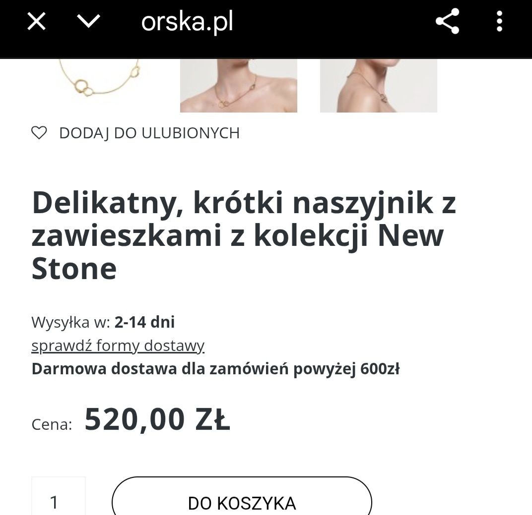 Naszyjnik ORSKA – kolekcja New Stone