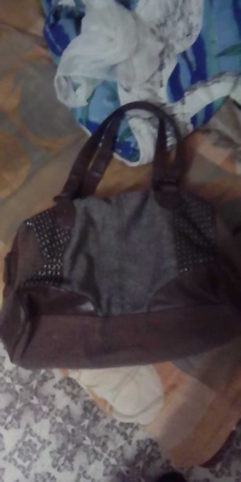 Сумочка темноеоричнева тканинна жіноча