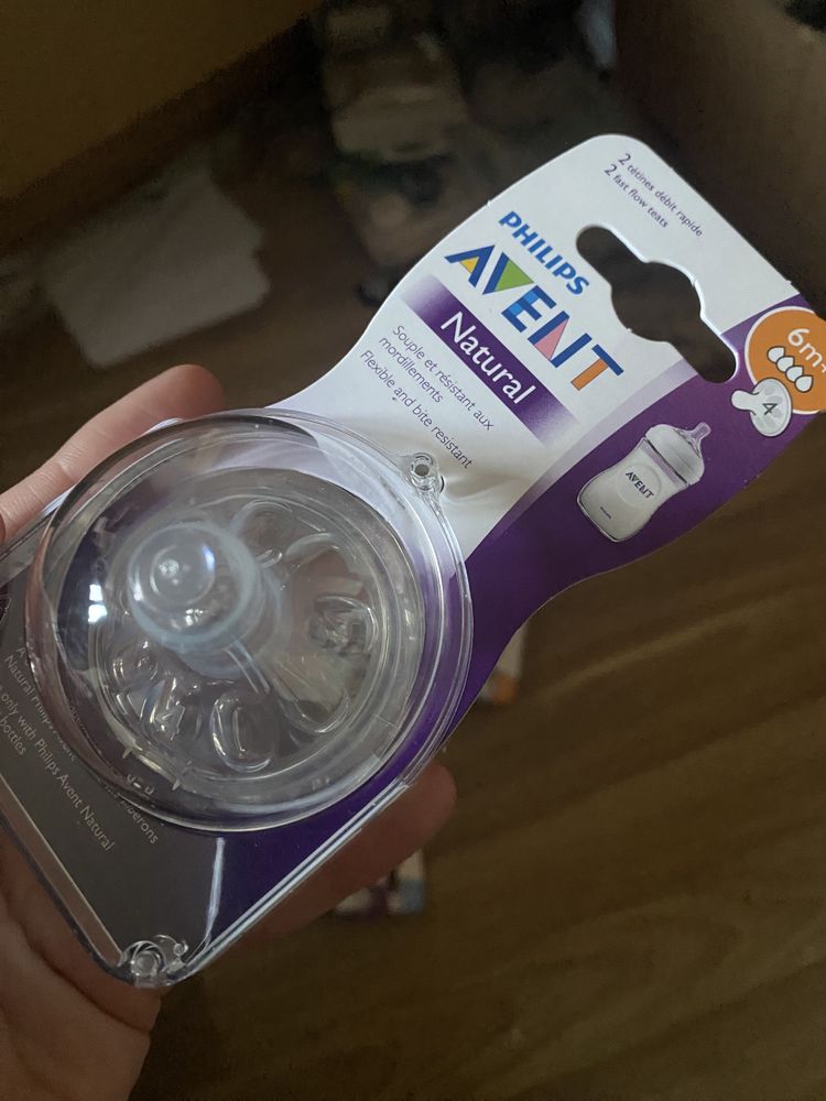 Новые соски капля Авент Avent natural 1+ 6+ месяца