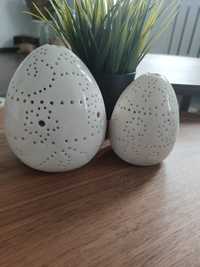 Świeczniki ażurowe jajka ceramiczne