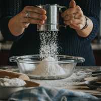 Przesiewac do mąki cukru pudu, kuchenny, sitko, stalowe, stalowy