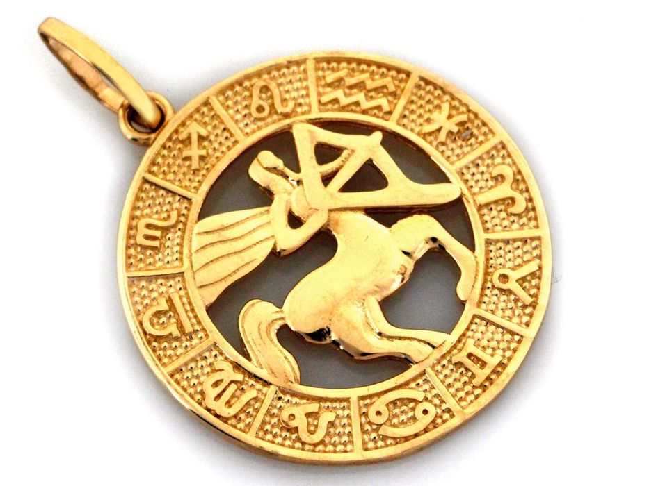 Zawieszka złota Strzelec zodiak PR 585