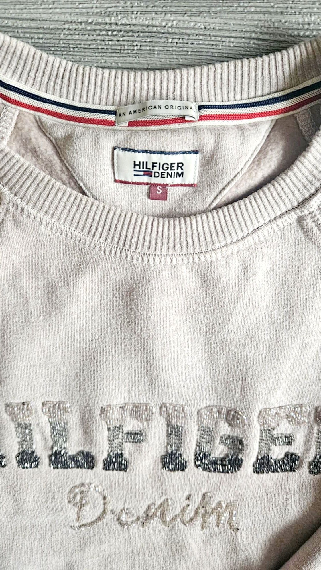 Bluza damska Tommy Hilfiger beżowa ocieplana S M modna jesienna zimowa