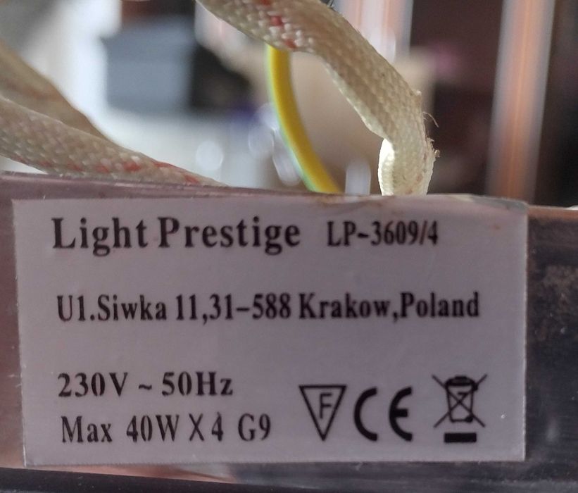 Lampa wisząca chrom, mahoń + gratis