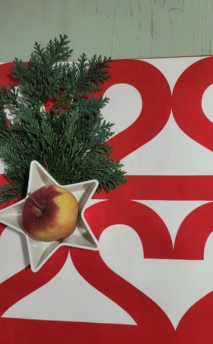 Bieżnik/ serwetka 39x210  czerwone serca Boże Narodzenie