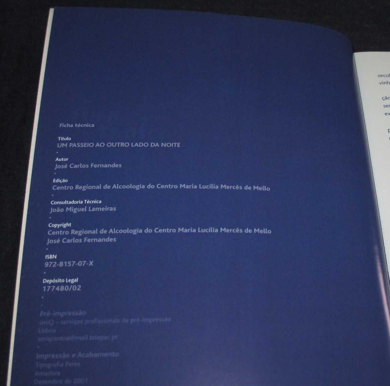 Livro BD Um passeio ao outro lado da noite José Carlos Fernandes