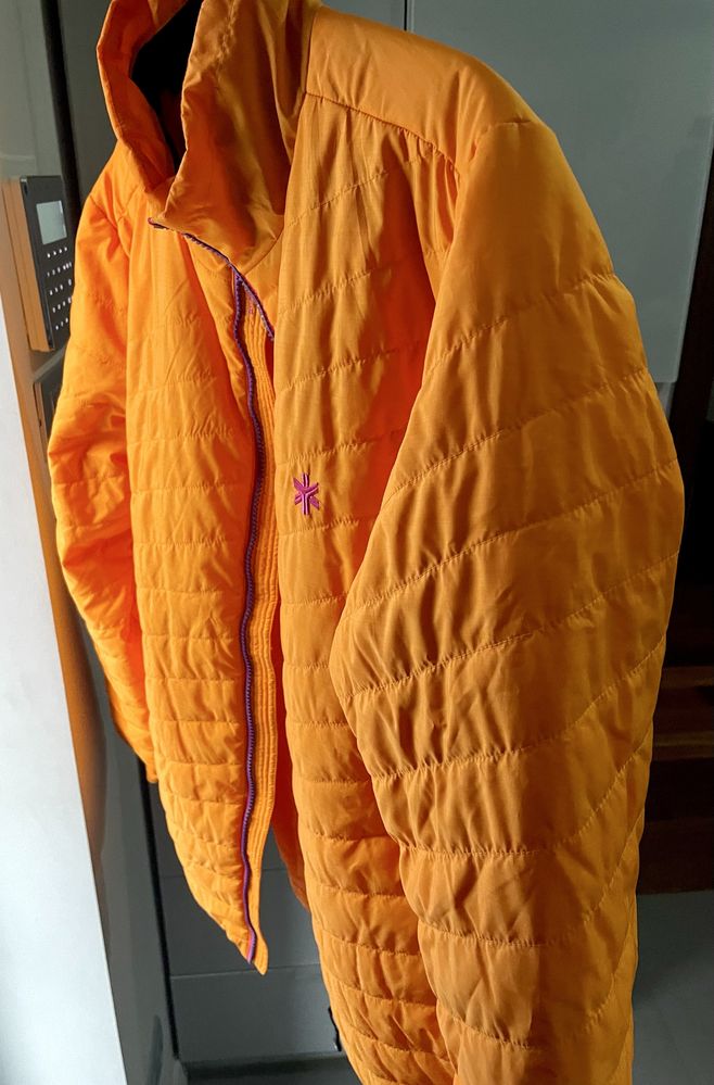 Kurtka puchowa pikowana Przejściowa damska pomarańczowa 48 4XL +size