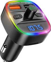 ORIA Transmiter Bluetooth FM, samochodowy adapter V5.07 kolorów LED