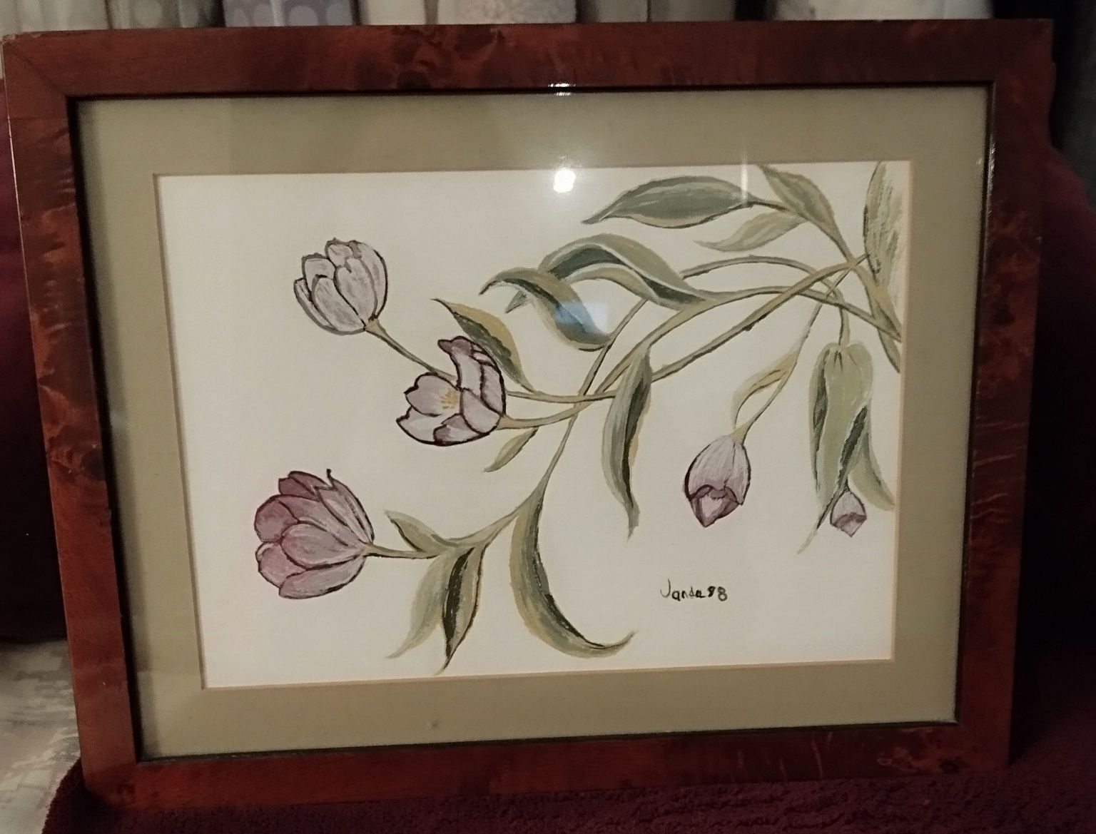 Quadro aguarela  floral Original em papel