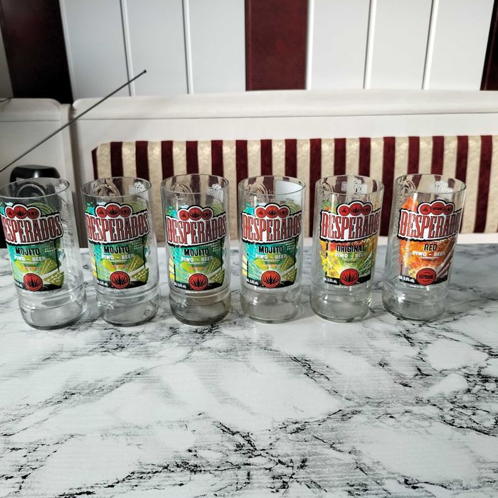 Ładne szklanki do piwa Desperados --- cena za 6 sztuk
