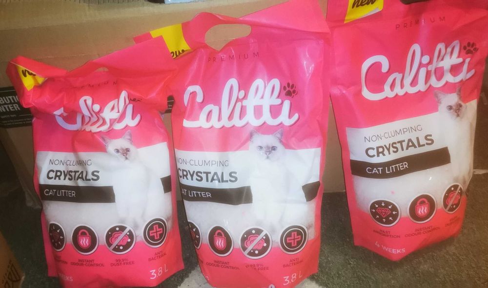 8x żwirek silikonowy Calitti Crystal 3,8l