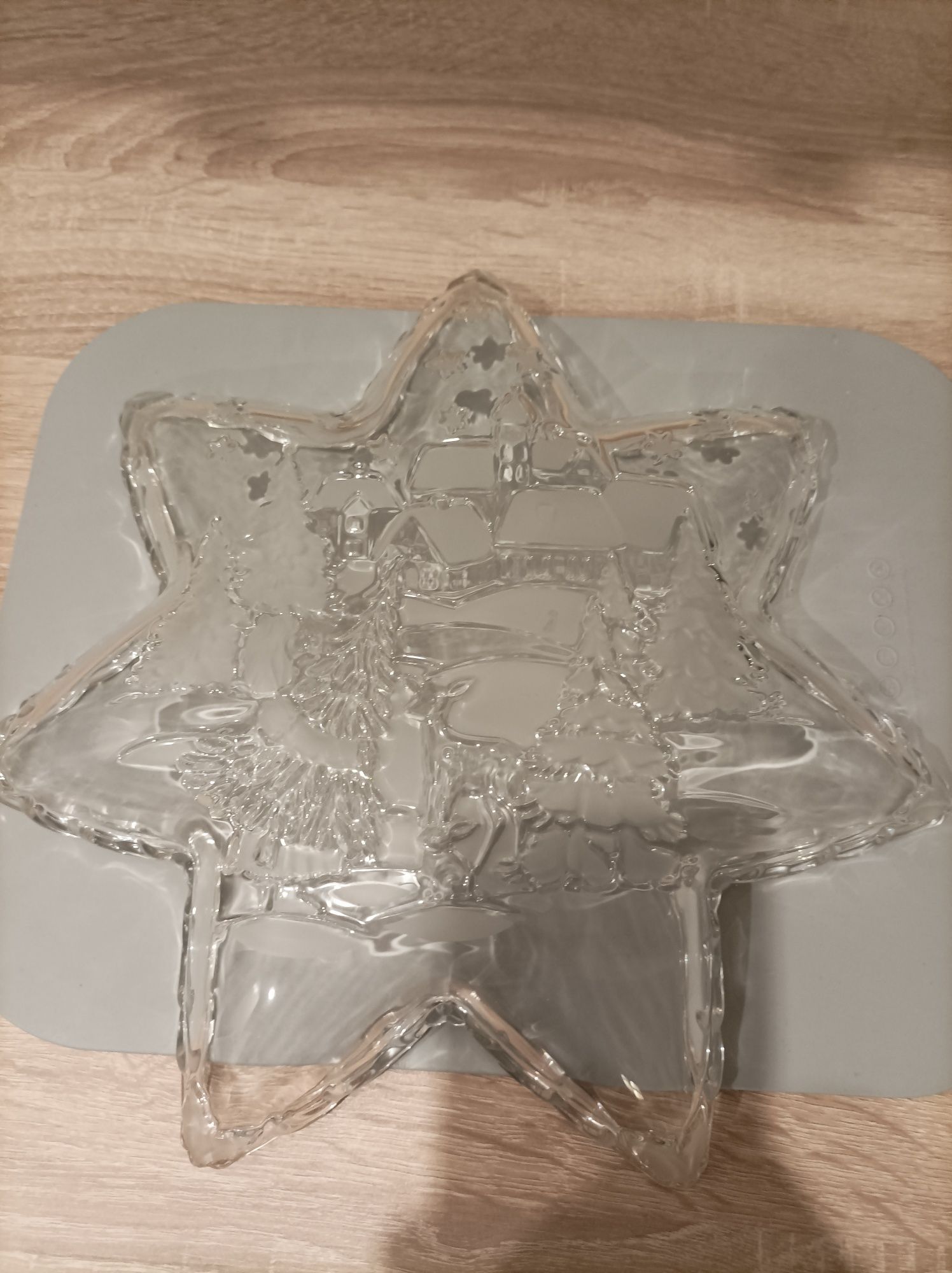 Talerz ozdobny świąteczny kryształ 32 cm