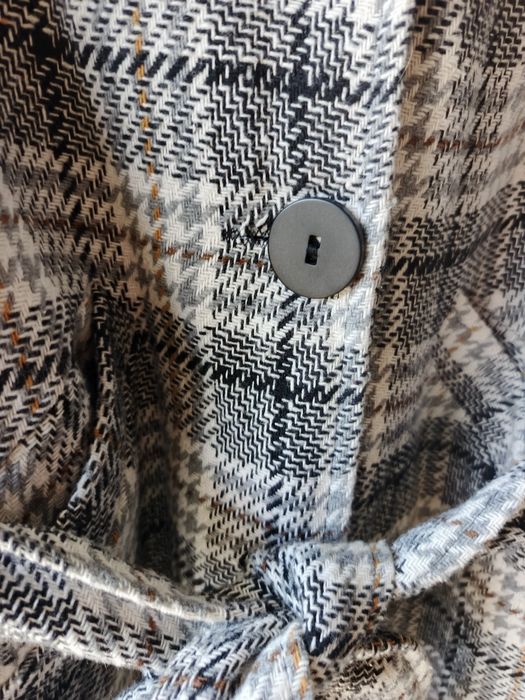 Wełniany płaszcz w kratę, pepitkę | rozmiar M Uplander