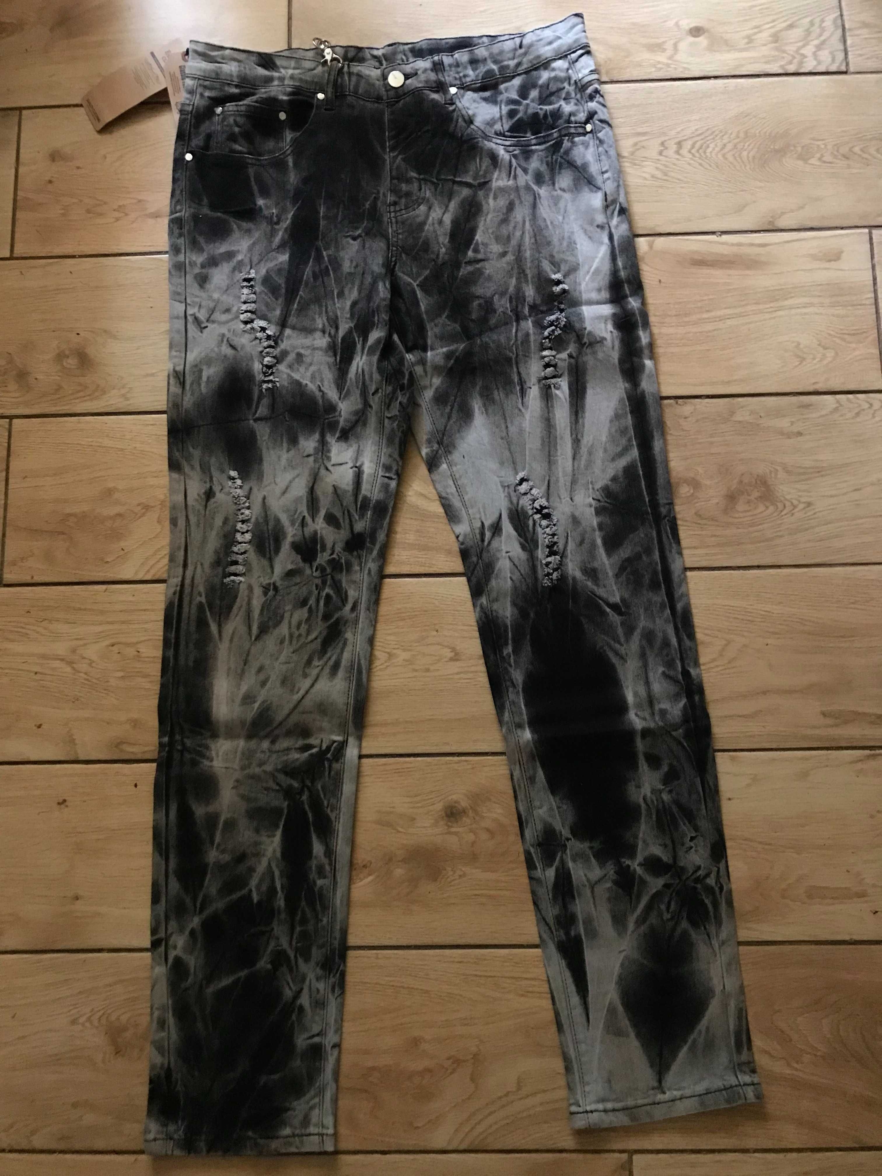 Dżinsy Jeans Retro Hippies, Punk,  Men's Jeans Unique Mens Stretch 34