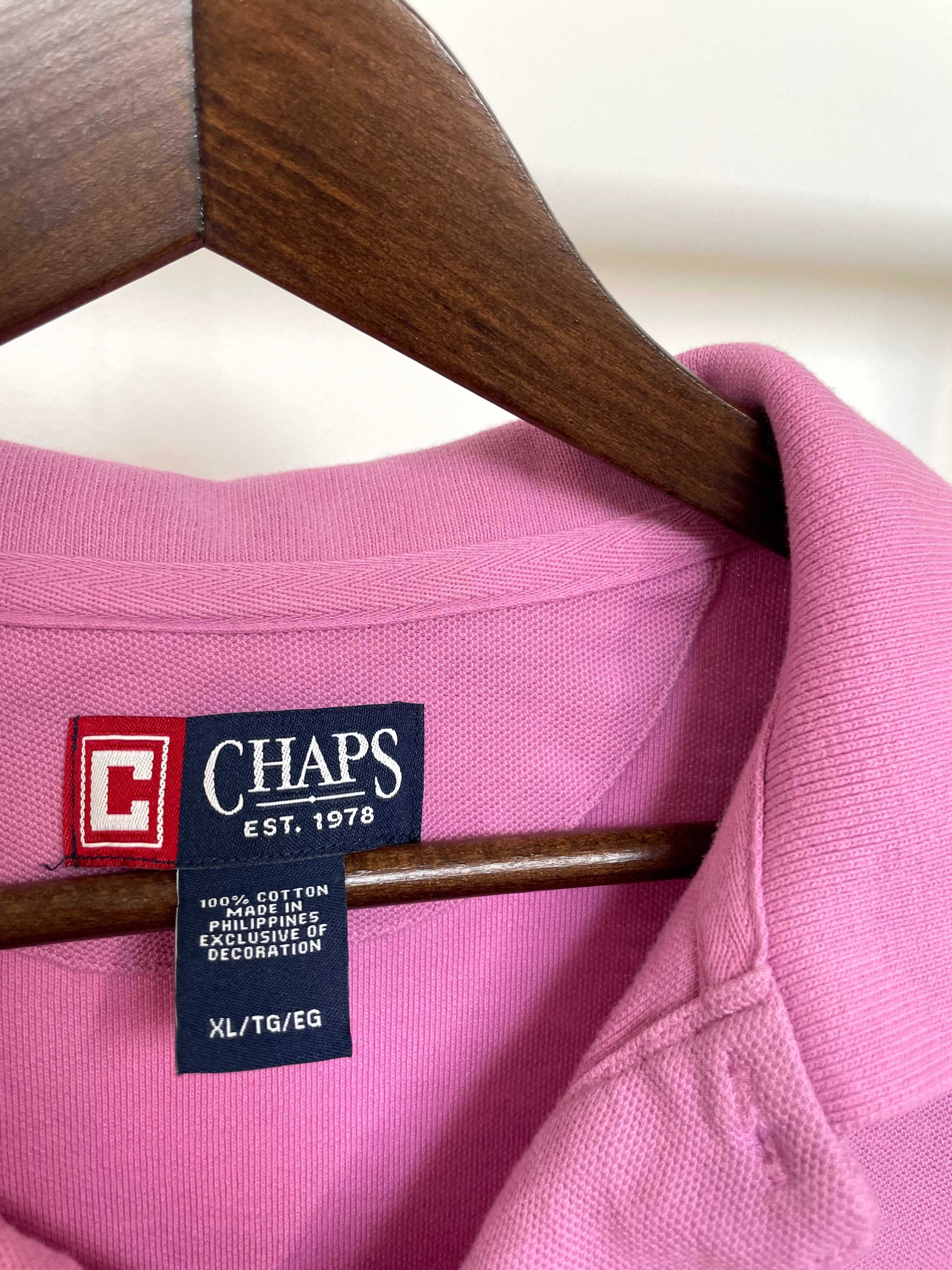 Nowa bez metki polówka polo CHAPS by Ralph Lauren róż krótki rękaw XL