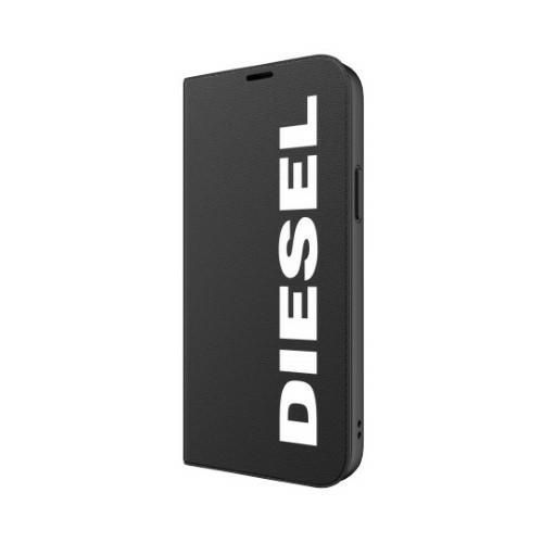 Diesel Etui Książkowe Core iPhone 12/12 Pro Czarno-Biały