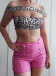 Crop top Pretty Little Thing S panterka sexy